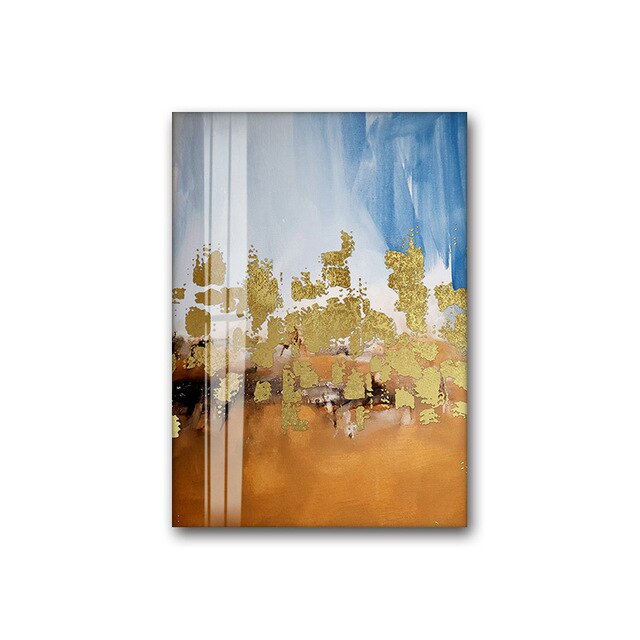 Modern Lifestyles Abstract Wall Art Golden Colors Contemporary Design Fine Art Canvas Prints Luxury Paintings For Stylish Home Office Hotel Interiors