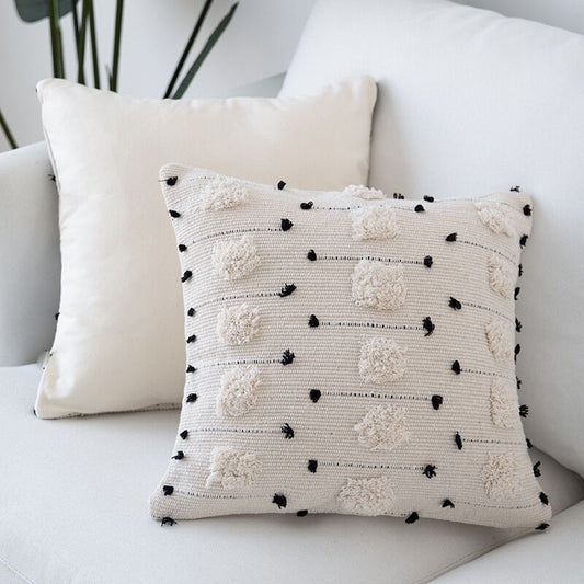 Natural Colors Nordic Cushion Cover For Sofa Cushions Black White Woven Cotton Geometric Style Pillow Cover For Living Room Bedroom Stylish Home Decor 45x45cm/30x50cm