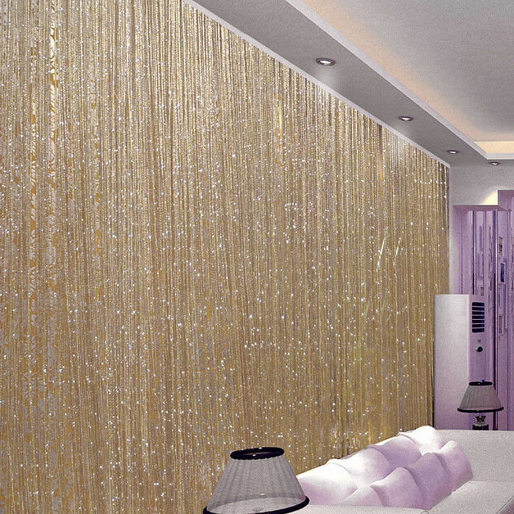 Shiny String Tassels Curtain Decorative Partition For Walls Room Dividers Doorways Privacy String Curtain For Living Room Bedroom Stylish Home Decor