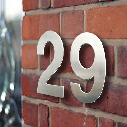 Stainless Steel Executive House Numbers Big 15cm Silver Numbers For Front Door Modern Stylish Home Exterior Signage 6 Inch Digits #0-9 Door Numbers