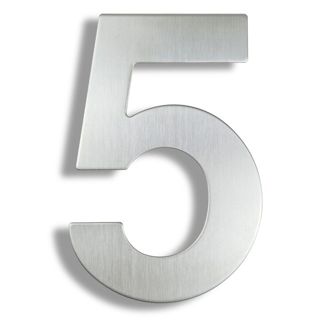 Stainless Steel Executive House Numbers Big 15cm Silver Numbers For Front Door Modern Stylish Home Exterior Signage 6 Inch Digits #0-9 Door Numbers