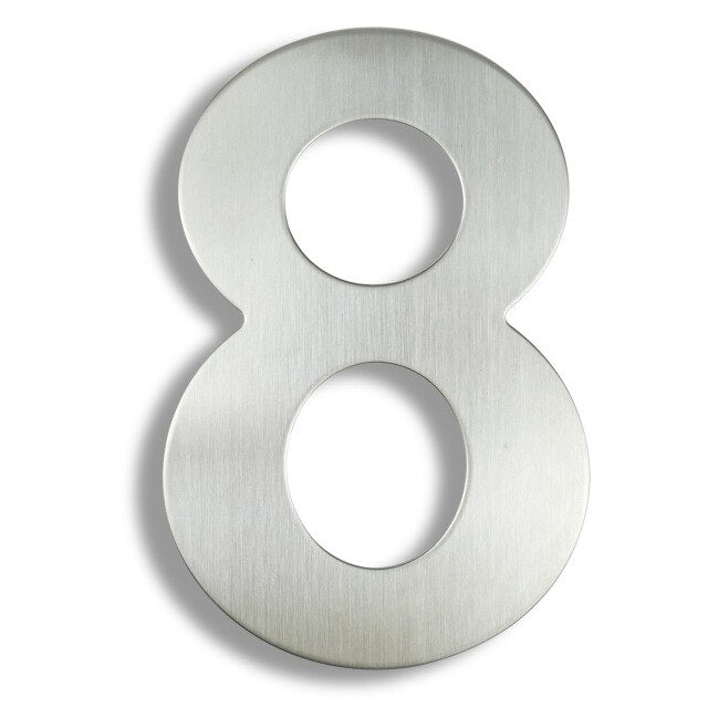 Stainless Steel Executive House Numbers Big 15cm Silver Numbers For Front Door Modern Stylish Home Exterior Signage 6 Inch Digits #0-9 Door Numbers