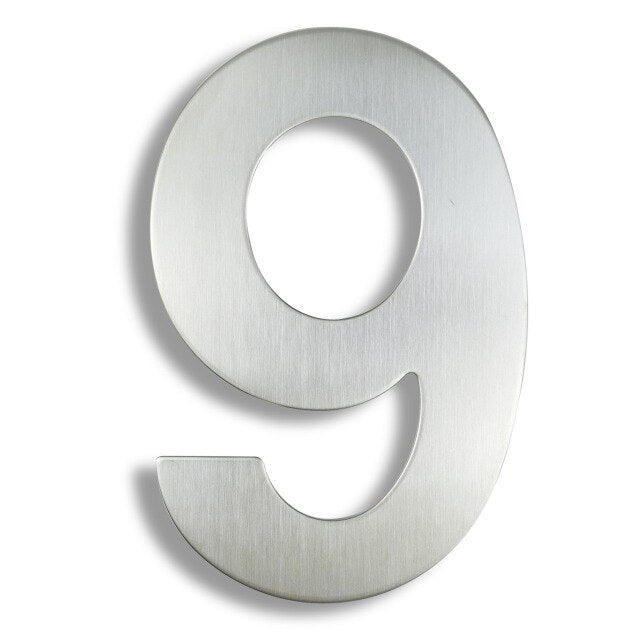 Stainless Steel Executive House Numbers Big 15cm Silver Numbers For Front Door Modern Stylish Home Exterior Signage 6 Inch Digits #0-9 Door Numbers