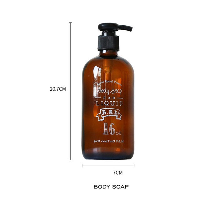 Modern Brown Glass Liquid Cosmetics Pump Dispensers For Storing Shampoo Conditioner Body Soap Sanitizer Essential Stylish Nordic Bathroom Washroom Accessories