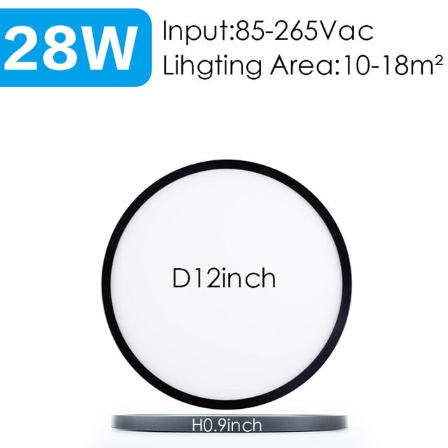Ultra Thin Round LED Ceiling Light Black White Concept Minimalist Design Flat Circular Light For Home Kitchen Office Study Foyer Modern Interior Lighting Solution