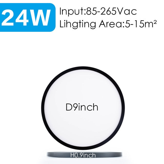 Ultra Thin Round LED Ceiling Light Black White Concept Minimalist Design Flat Circular Light For Home Kitchen Office Study Foyer Modern Interior Lighting Solution