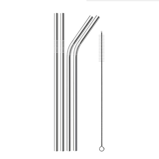 Reusable Metal Drinking Straws Stainless Steel Eco Friendly Long Straws For Everyday Use Drinks Cocktail Bar Accessories