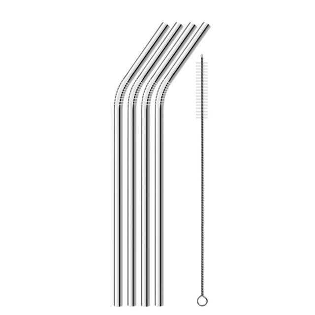 Reusable Metal Drinking Straws Stainless Steel Eco Friendly Long Straws For Everyday Use Drinks Cocktail Bar Accessories
