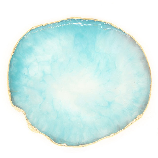Colored Resin Pineapple Slices Marble Effect Resin Jewelry Display Tray Painted Palette Ornament Base For Elegant Modern Home Decor