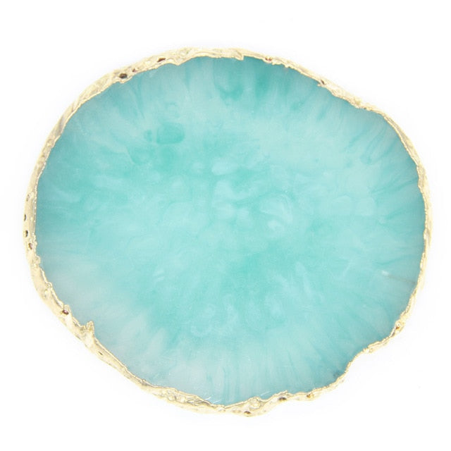 Colored Resin Pineapple Slices Marble Effect Resin Jewelry Display Tray Painted Palette Ornament Base For Elegant Modern Home Decor