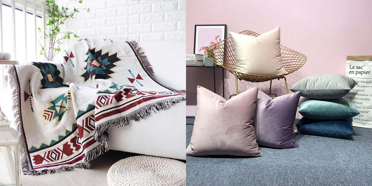 Cosy up to our top deals on stylish home textiles, cushion covers, area rugs, bedding sets, sofa throws, blankets and the latest trends in soft furnishings