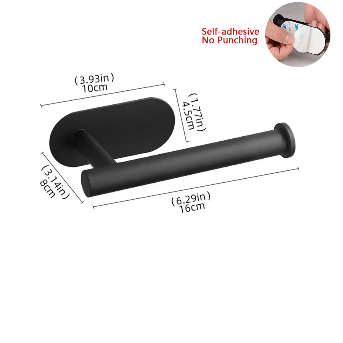 Multifunctional Black Gold Toilet Paper Holder – Wall Mount Shelf with Phone Stand & Towel Roll Storage