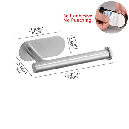 Multifunctional Black Gold Toilet Paper Holder – Wall Mount Shelf with Phone Stand & Towel Roll Storage
