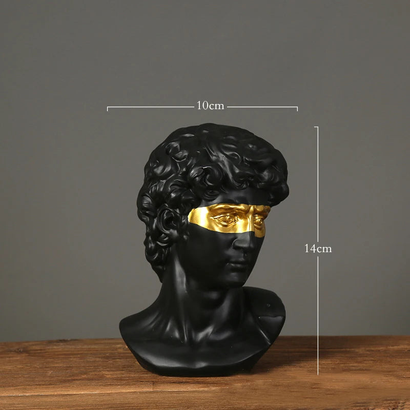 Abstract Bust Statue of David – Retro Classical-Inspired Resin Sculpture Accent for Modern Home Decor & Trendy Interior Design