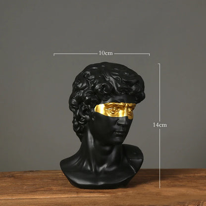 Abstract Bust Statue of David – Retro Classical-Inspired Resin Sculpture Accent for Modern Home Decor & Trendy Interior Design