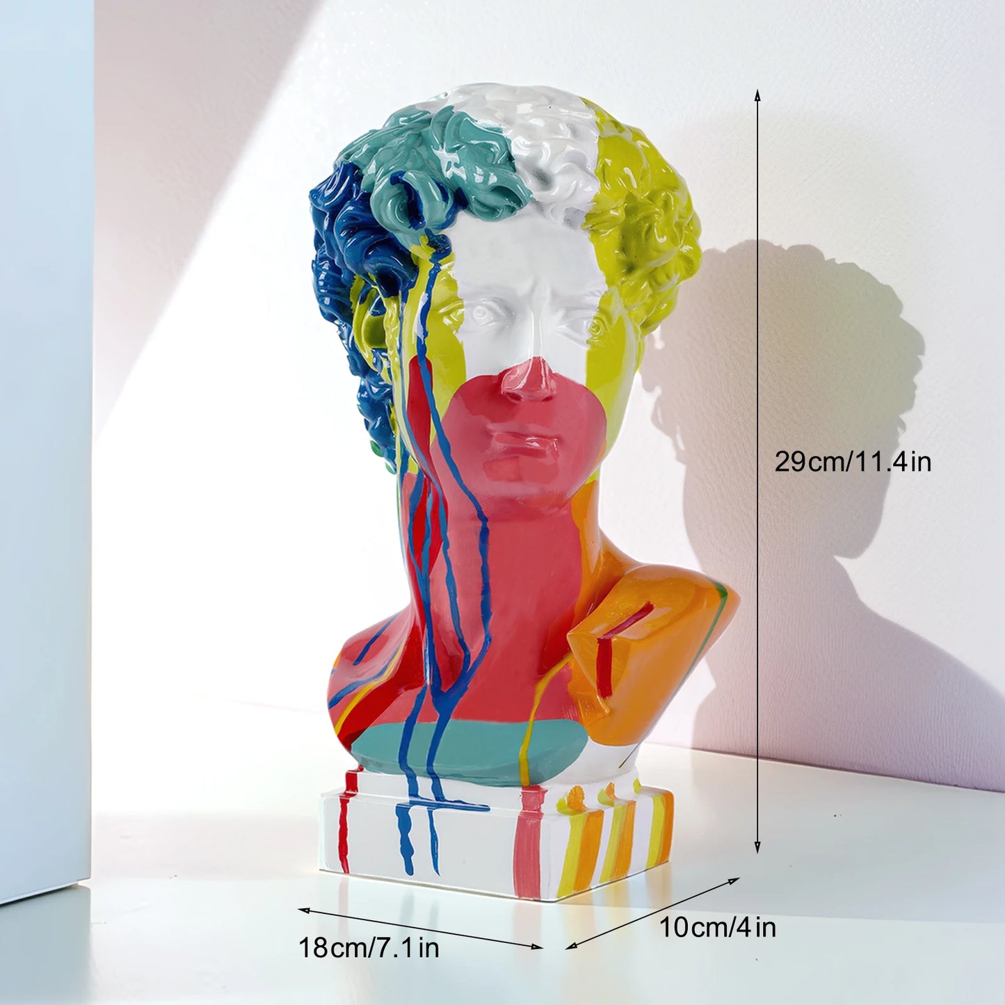 Abstract Bust Statue of David – Retro Classical-Inspired Resin Sculpture Accent for Modern Home Decor & Trendy Interior Design