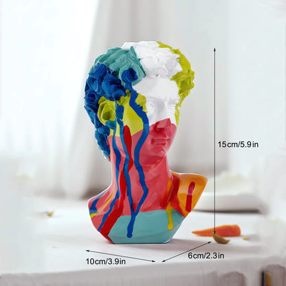 Abstract Bust Statue of David – Retro Classical-Inspired Resin Sculpture Accent for Modern Home Decor & Trendy Interior Design
