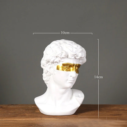 Abstract Bust Statue of David – Retro Classical-Inspired Resin Sculpture Accent for Modern Home Decor & Trendy Interior Design