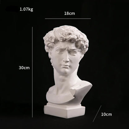 Abstract Bust Statue of David – Retro Classical-Inspired Resin Sculpture Accent for Modern Home Decor & Trendy Interior Design