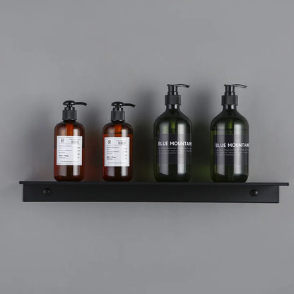 Modern Matt Black Aluminium Shelf 30-60cm Bathroom Storage Rack For Kitchen Washroom Simple Minimalist Designer Bathroom Fitting Single Tier Shelf