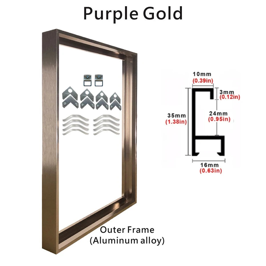 Aluminum Picture Frames For Canvas Prints 50x70 40x50 30x40cm Metal Outer Frames 8 Colors Black Golden Silver Purple Gold Frames For Canvas Prints