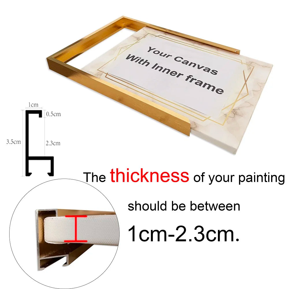Aluminum Picture Frames For Canvas Prints 50x70 40x50 30x40cm Metal Outer Frames 8 Colors Black Golden Silver Purple Gold Frames For Canvas Prints