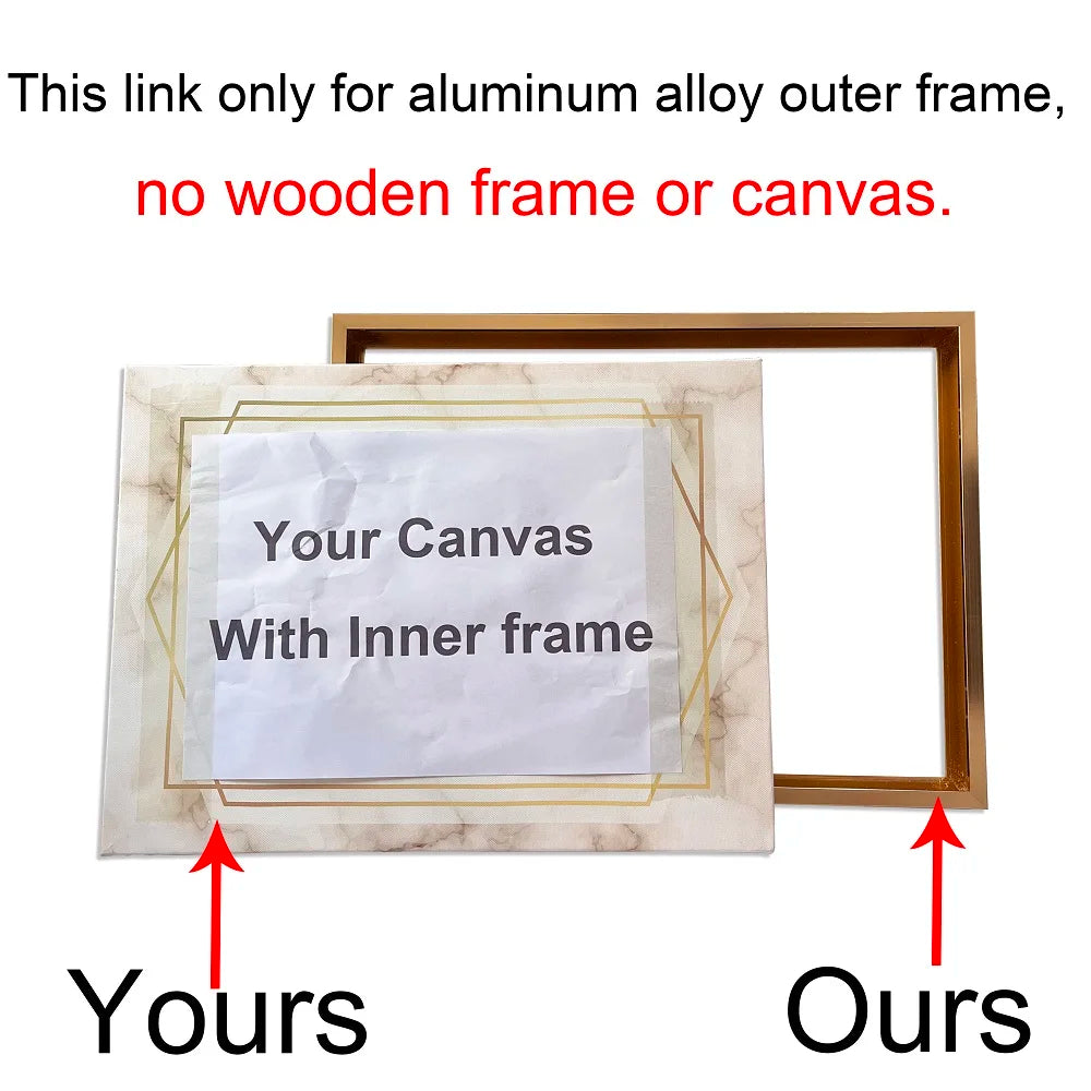 Aluminum Picture Frames For Canvas Prints 50x70 40x50 30x40cm Metal Outer Frames 8 Colors Black Golden Silver Purple Gold Frames For Canvas Prints