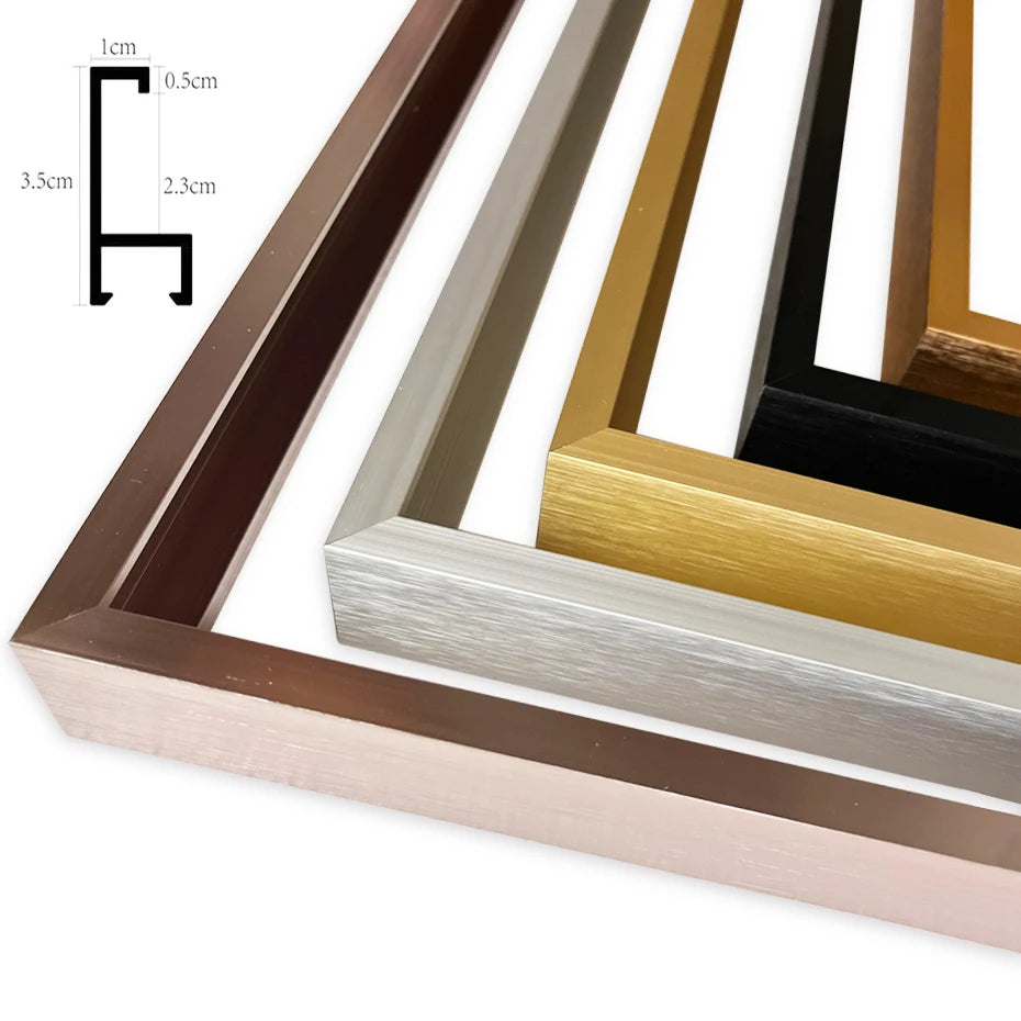 Aluminum Picture Frames For Canvas Prints 50x70 40x50 30x40cm Metal Outer Frames 8 Colors Black Golden Silver Purple Gold Frames For Canvas Prints
