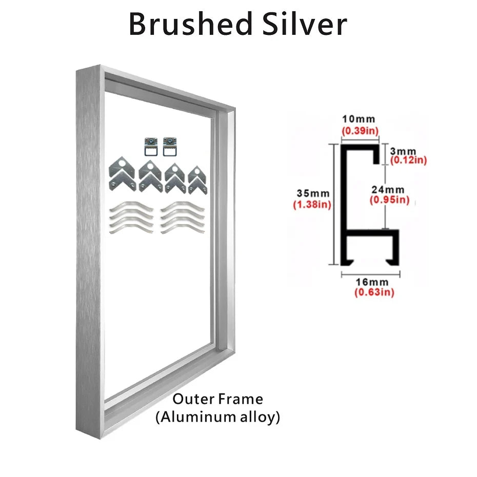 Aluminum Picture Frames For Canvas Prints 50x70 40x50 30x40cm Metal Outer Frames 8 Colors Black Golden Silver Purple Gold Frames For Canvas Prints