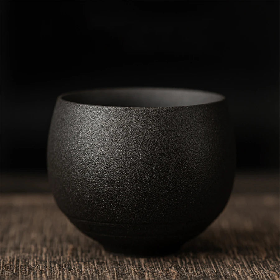Ancient-Style Ceramic Teacup – Japanese-Inspired Single Bowl Stoneware Teacup for Daily Tea Rituals & Mindful Moments