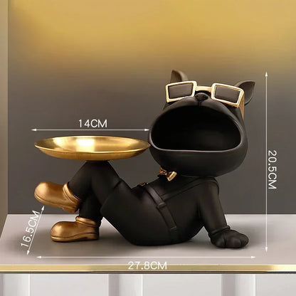 Big Mouth Bulldog Trinket Tray – Cool, Stylish & Functional Resin Ornament For Bedroom Dressing Table, Living Room & Home Interior