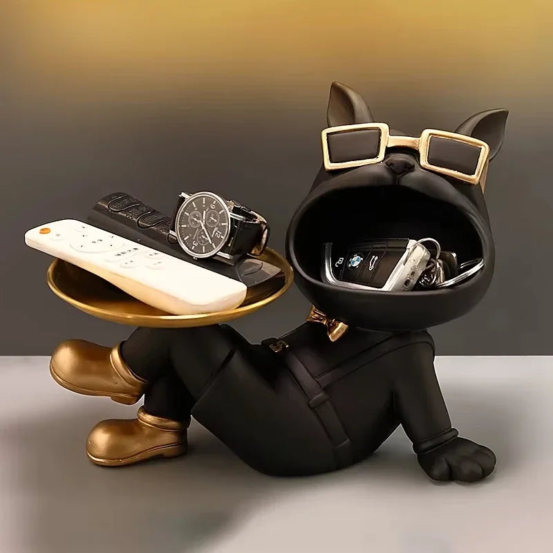 Big Mouth Bulldog Trinket Tray – Cool, Stylish & Functional Resin Ornament For Bedroom Dressing Table, Living Room & Home Interior