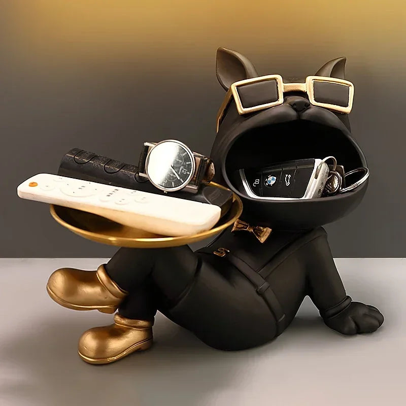 Big Mouth Bulldog Trinket Tray – Cool, Stylish & Functional Resin Ornament For Bedroom Dressing Table, Living Room & Home Interior