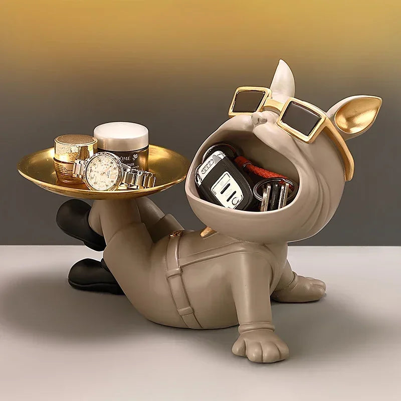 Big Mouth Bulldog Trinket Tray – Cool, Stylish & Functional Resin Ornament For Bedroom Dressing Table, Living Room & Home Interior