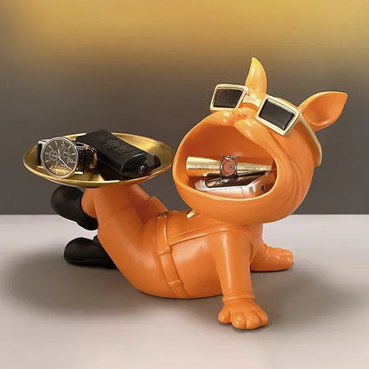 Big Mouth Bulldog Trinket Tray – Cool, Stylish & Functional Resin Ornament For Bedroom Dressing Table, Living Room & Home Interior