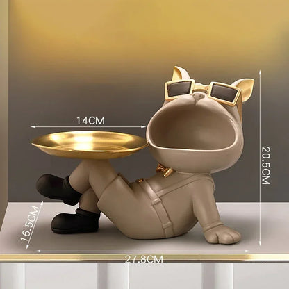 Big Mouth Bulldog Trinket Tray – Cool, Stylish & Functional Resin Ornament For Bedroom Dressing Table, Living Room & Home Interior