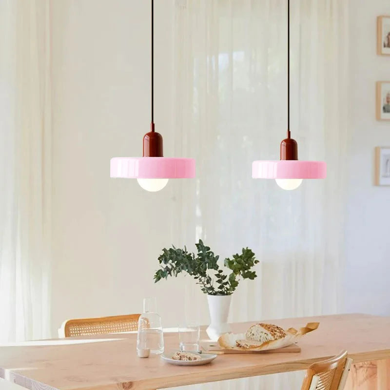 Colorful Designer Glass Pendant Lamps – Contemporary LED Ceiling Hanging Light Fixtures for Living Room, Dining Room, Bedroom & Kitchen Interiors