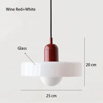 Colorful Designer Glass Pendant Lamps – Contemporary LED Ceiling Hanging Light Fixtures for Living Room, Dining Room, Bedroom & Kitchen Interiors