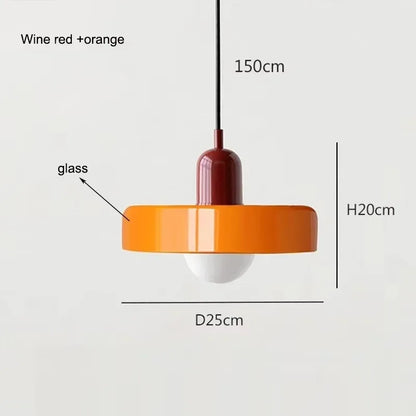 Colorful Designer Glass Pendant Lamps – Contemporary LED Ceiling Hanging Light Fixtures for Living Room, Dining Room, Bedroom & Kitchen Interiors