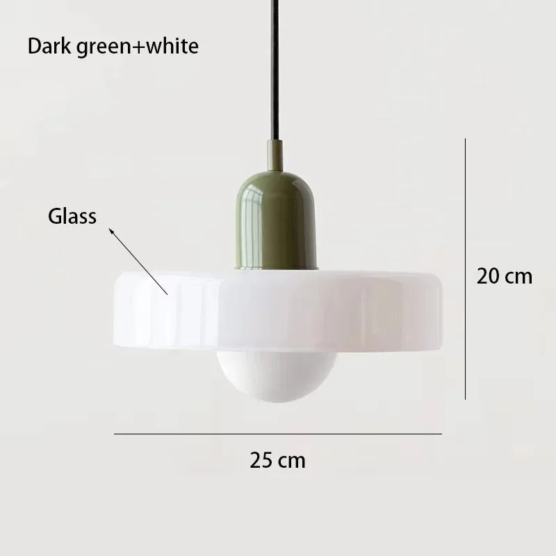 Colorful Designer Glass Pendant Lamps – Contemporary LED Ceiling Hanging Light Fixtures for Living Room, Dining Room, Bedroom & Kitchen Interiors