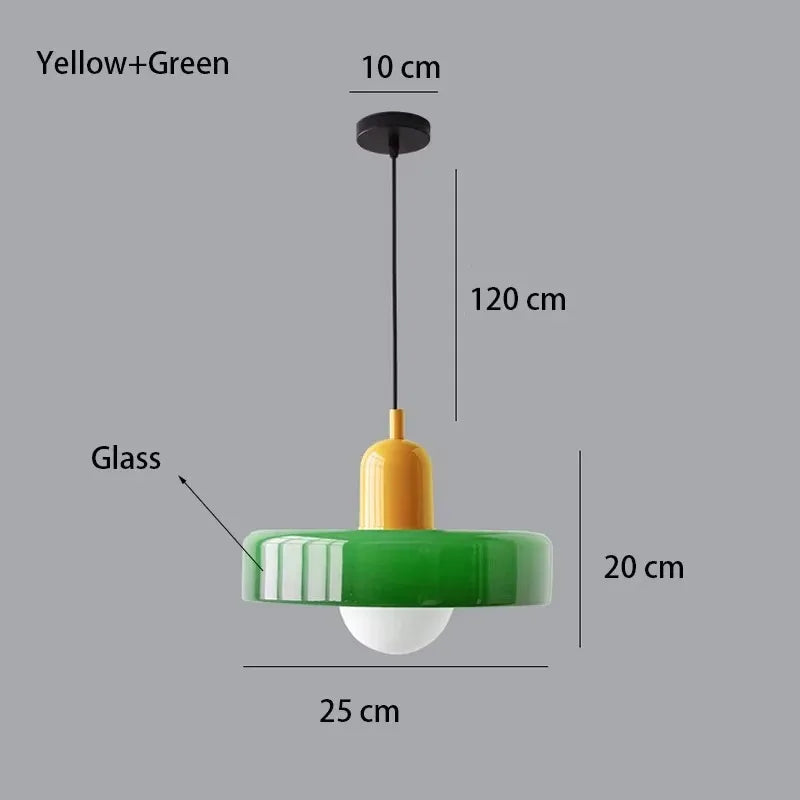 Colorful Designer Glass Pendant Lamps – Contemporary LED Ceiling Hanging Light Fixtures for Living Room, Dining Room, Bedroom & Kitchen Interiors