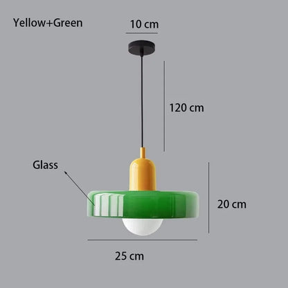Colorful Designer Glass Pendant Lamps – Contemporary LED Ceiling Hanging Light Fixtures for Living Room, Dining Room, Bedroom & Kitchen Interiors