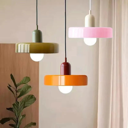 Colorful Designer Glass Pendant Lamps – Contemporary LED Ceiling Hanging Light Fixtures for Living Room, Dining Room, Bedroom & Kitchen Interiors
