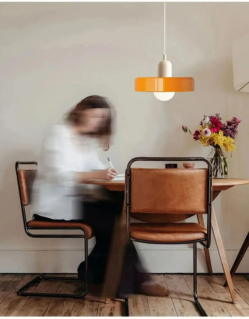 Colorful Designer Glass Pendant Lamps – Contemporary LED Ceiling Hanging Light Fixtures for Living Room, Dining Room, Bedroom & Kitchen Interiors