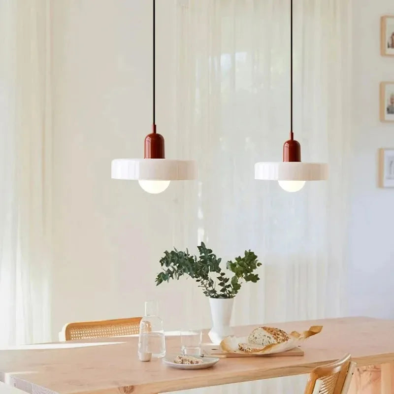 Colorful Designer Glass Pendant Lamps – Contemporary LED Ceiling Hanging Light Fixtures for Living Room, Dining Room, Bedroom & Kitchen Interiors