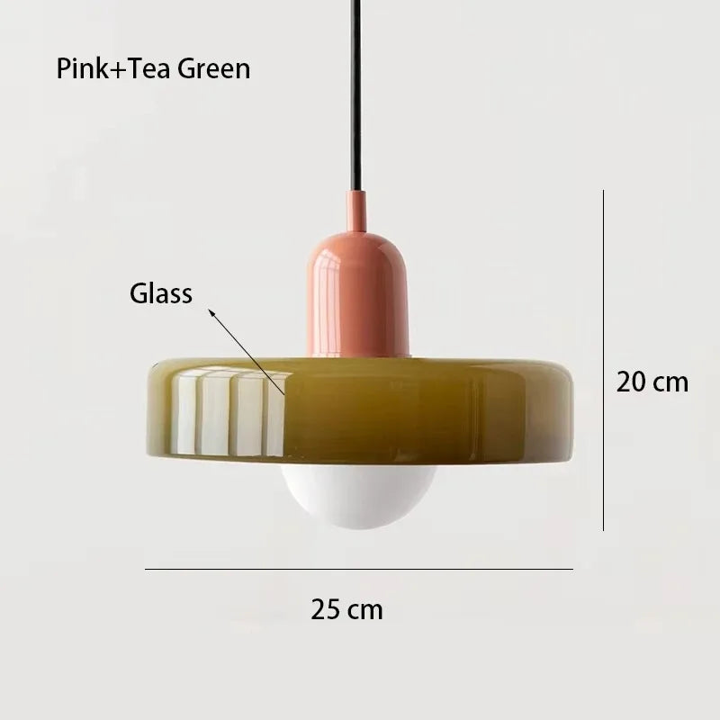 Colorful Designer Glass Pendant Lamps – Contemporary LED Ceiling Hanging Light Fixtures for Living Room, Dining Room, Bedroom & Kitchen Interiors