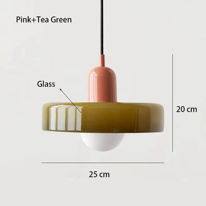 Colorful Designer Glass Pendant Lamps – Contemporary LED Ceiling Hanging Light Fixtures for Living Room, Dining Room, Bedroom & Kitchen Interiors