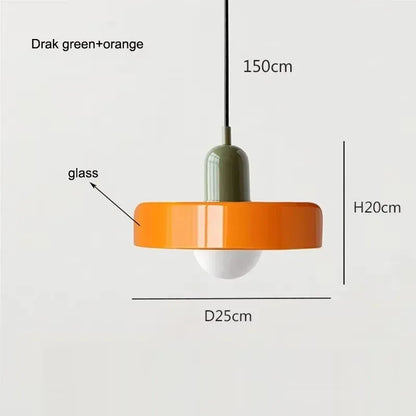 Colorful Designer Glass Pendant Lamps – Contemporary LED Ceiling Hanging Light Fixtures for Living Room, Dining Room, Bedroom & Kitchen Interiors