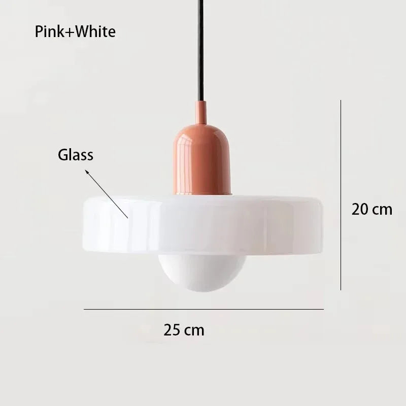 Colorful Designer Glass Pendant Lamps – Contemporary LED Ceiling Hanging Light Fixtures for Living Room, Dining Room, Bedroom & Kitchen Interiors