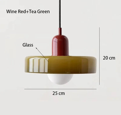 Colorful Designer Glass Pendant Lamps – Contemporary LED Ceiling Hanging Light Fixtures for Living Room, Dining Room, Bedroom & Kitchen Interiors